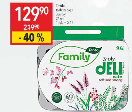 Toaletní papír 3vrstvý Family Tento