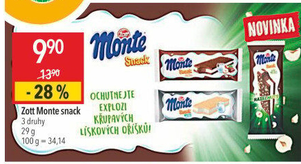 Dezert mléčný Monte Snack Zott