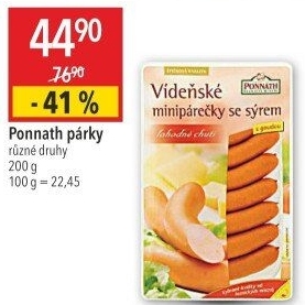 Minipárečky vídeňské se sýrem Ponnath