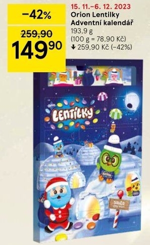 Adventní kalendář Lentilky Orion