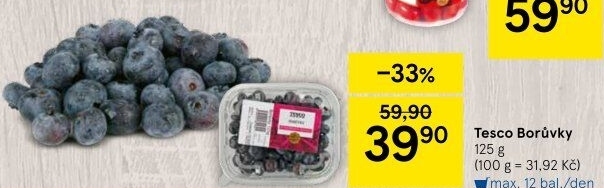 Borůvky Tesco