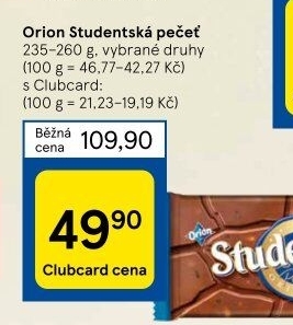 Čokoláda Studentská pečeť Orion