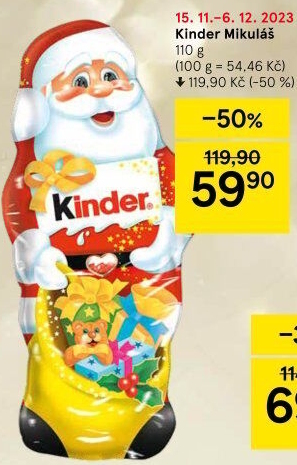 Čokoládový Mikuláš Kinder