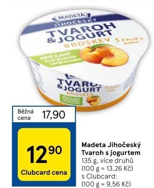 Dezert tvaroh s jogurtem jihočeský Madeta