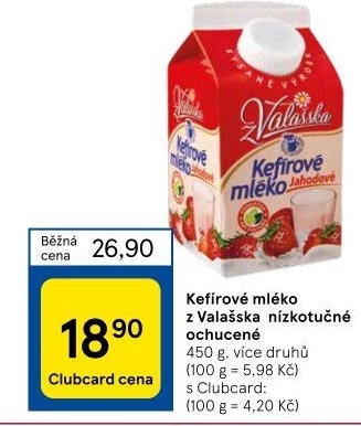 Kefírové mléko ochucené Mlékárna Valašské Meziříčí