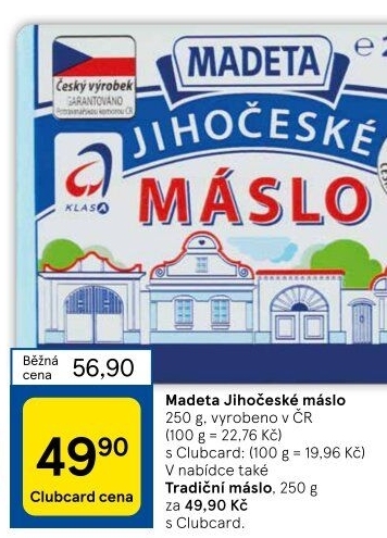 Máslo Jihočeské Madeta