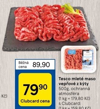 Maso mleté vepřové Tesco
