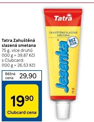 Mléko kondenzované slazené Tatra