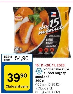 Nugetky kuřecí smažené mražené Vodňanské kuře