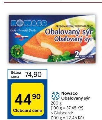 Sýr obalovaný mražený Nowaco
