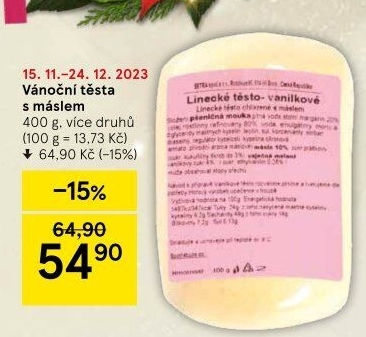 Těsta s máslem Šetra
