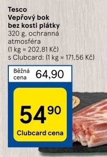 Vepřový bok bez kosti Tesco