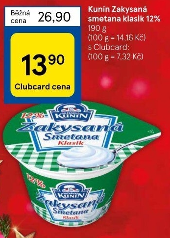 Zakysaná smetana Mlékárna Kunín 12%