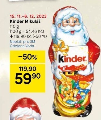 Čokoládový Mikuláš Kinder