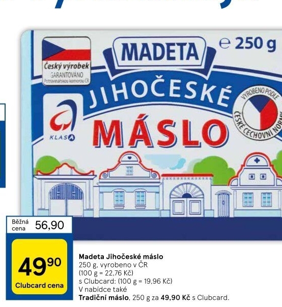 Máslo Jihočeské Madeta