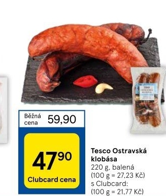 Ostravská klobása Tesco