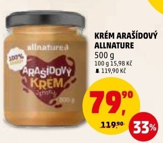 Arašídový krém Allnature