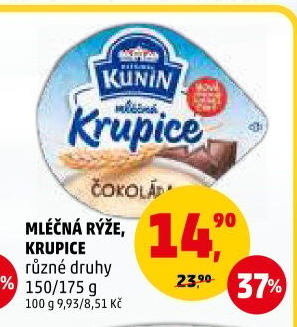 Mléčná rýže Mlékárna Kunín