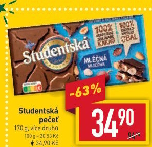 Čokoláda Studentská pečeť Orion