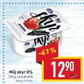 Dezert zakysaný ochucený Můj Skyr 0% Milko