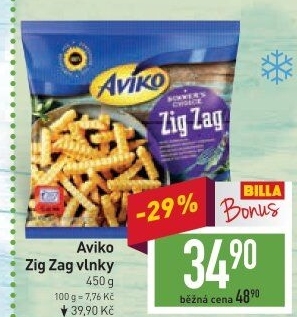 Hranolky vlnky mražené Zig Zag Aviko