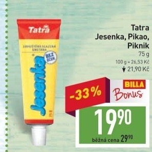 Mléko kondenzované Jesenka Tatra