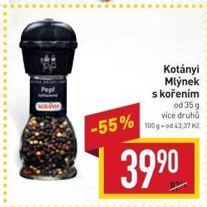 Mlýnek s kořením Kotányi