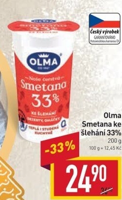 Smetana ke šlehání Olma 33%