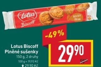 Sušenky sandwich Biscoff Lotus