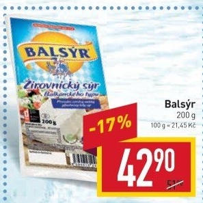 Sýr Balsýr Mlékárna Žirovnice