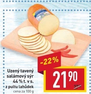 Sýr uzený salámový 44% Jihočeský Madeta