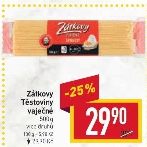 Těstoviny vaječné Zátkovy
