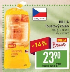 Toustový chléb Billa
