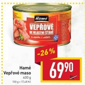 Vepřové maso ve vlastní šťávě Hamé
