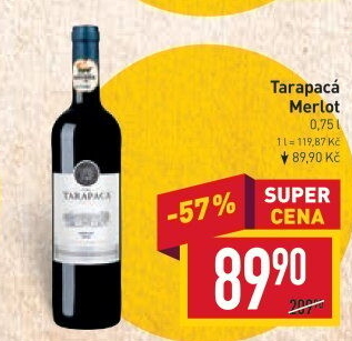 Víno Merlot Viňa Tarapaca
