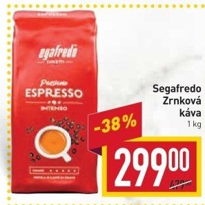 Zrnkové kávy Segafredo