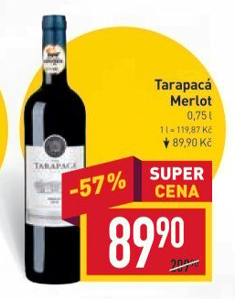 Víno Merlot Viňa Tarapaca