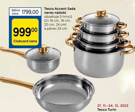 Sada nerez nádobí Tesco Accent