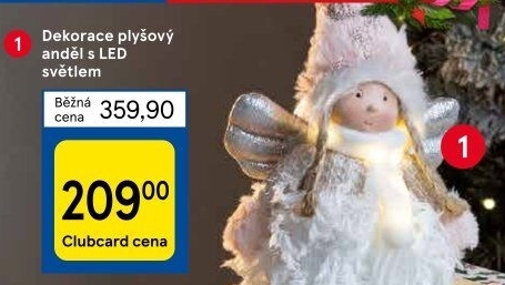 Vánoční LED dekorace plyšová