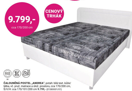 ČALOUNĚNÁ POSTEL „ANDREA“