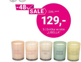 SVÍČKA VE SKLE „LIBELLA“