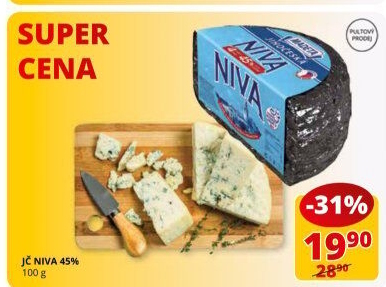 Sýr Niva Jihočeská 45% Madeta