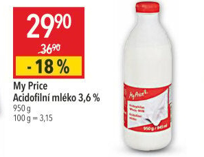 Acidofilní mléko My Price