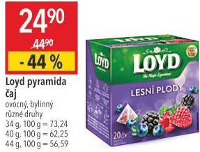 Čaj ovocný Loyd - pyramidový