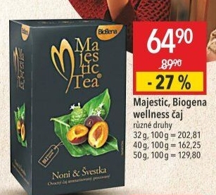 Čaj ovocný Majestic Tea Biogena