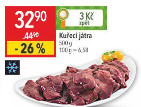 Játra kuřecí mražená