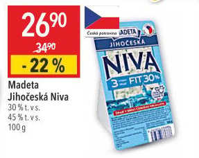 Sýr Niva Jihočeská Fit 30% Madeta