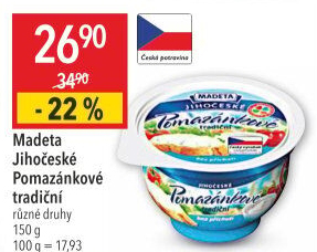 Tradiční pomazánkové Jihočeské Madeta