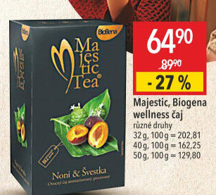 Čaj ovocný Majestic Tea Biogena