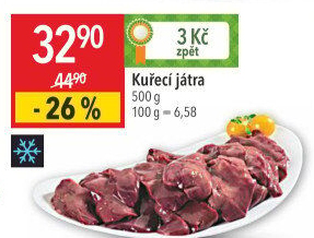 Játra kuřecí mražená